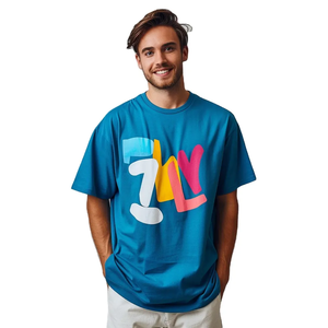 เสื้อยืดสำหรับผู้ชายพิมพ์ลายโลโก้ผ้าฝ้าย60โพลีเอสเตอร์40ผสมผ้านุ่มพิมพ์สกรีนได้ตามต้องการ - Product Image 3