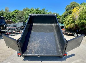 Haute qualité 3 essieux 5 tonnes hydraulique Dumper Semi remorque 5-10 mètre cube arrière benne remorque tracteur hydraulique benne remorque - Product Image 2