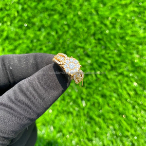 แหวนแต่งงานแบบมินิมอลทองคำแท้ 14K ปรับแต่งได้ ประดับเพชรธรรมชาติทรงคลัสเตอร์ สำหรับผู้หญิง ของขวัญวันครบรอบสุดหรู - Product Image 1