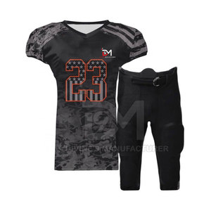 ชุดยูนิฟอร์มอเมริกันฟุตบอลคุณภาพสูงแบบปรับแต่งได้สำหรับผู้ใหญ่ ไซส์พลัส ระบายอากาศได้ดีในฤดูร้อน แขนสั้น โพลีเอสเตอร์ 100% รับสกรีนโลโก้ - Product Image 1