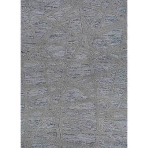 Contour Grey & <b>Black</b> Geometric Pattern Hand Tufted Wool & Viscose <b>Rug</b> for Home Tra-14745 - Product Image 1
