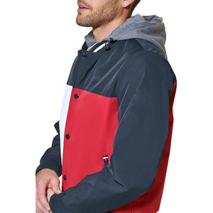 Custom Color <b>Canvas</b> Bomber <b>Jacket</b> for <b>Men</b> High Street Style Winter Windbreaker Hood Front Logo OEM Service Waterproof Reversible - Product Image 5
