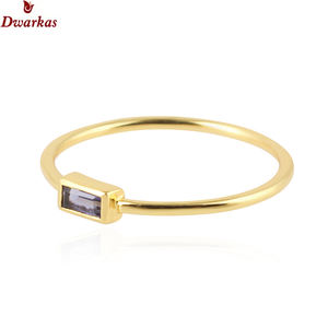 Nouvelle mode à la mode plaqué or minimaliste 925 bague en argent sterling iolite pierre précieuse pour les femmes bijoux de mariage cadeau - Product Image 2