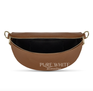 Sac bandoulière et sac banane en cuir véritable italien fait main avec fermeture éclair - Product Image 2