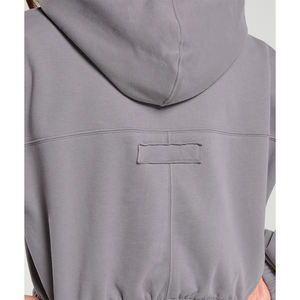 Nouveau modèle 2026 : Sweat à capuche court brodé uni pour femme, style unique, personnalisable OEM, grandes tailles, pour l'hiver et le printemps - Product Image 3