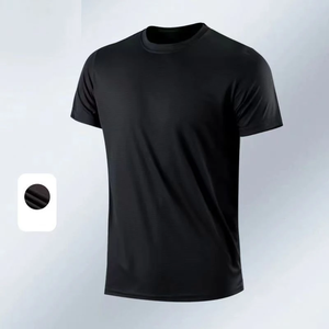 Camiseta deportiva de secado rápido para hombre, cuello redondo, para gimnasio, correr, satén, absorbe la humedad, manga corta, entrenamiento, ejercicio, gimnasio - Product Image 2