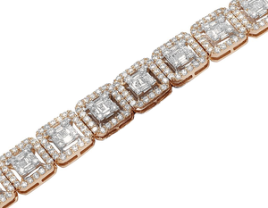 Hip Hop High Quality Iecd Out Moissanite Round & Baguette Diamond Square Design In 925 Sterling <b>Silver</b> Bracelet For <b>Men</b> - Product Image 5