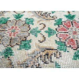 Alfombra de Lana Anudada a Mano Vintage Pae-2892 de Gran Tamaño con Patrón Floral Rojo y Naranja para Sala de Estar, Pasillo o Espacio Juvenil - Product Image 3