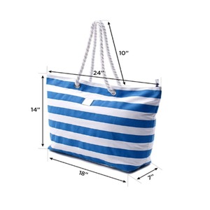 Large Capacity Bohemian Style <b>Canvas</b> Tote <b>Handbag</b> for Ladies Striped Shoulder Bag Embroidery Crossbody Women's Messenger Bag - Product Image 2