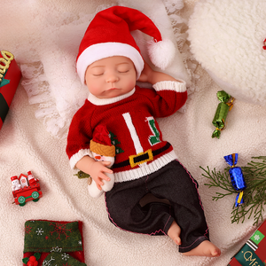 Babeside Noah 16 "Poupées <span class=keywords><strong>Reborn</strong></span> en Silicone pour bébé endormi réaliste pour l'affichage de Noël avec fonction boisson et pipi - Product Image 3