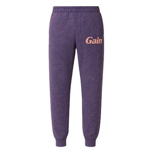 Ensemble de survêtement violet pour hommes, sweat à capuche et joggers à logo personnalisé, survêtement en polaire délavé à l'acide - Product Image 3