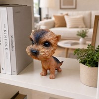 Figurine de chien de dessin animé en résine personnalisée, décorations de tableau de bord de voiture, figurine d'animal peinte à la main, ornement de bureau, cadeau pour la maison ou le bureau