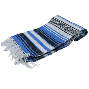 Premium Sky Blue Mexican Falsa Manta suave, ligera y tejida a mano para yoga, camping y decoración del hogar - Product Image 1