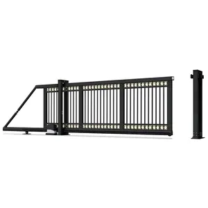 DIY New House Garden Trellis Gates Design Aluminium Fold Gate Telescopic Cantilever Sliding Gate