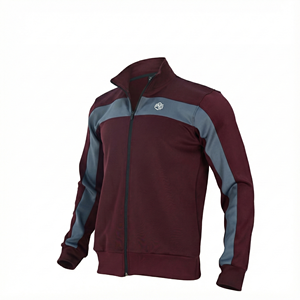 Wholesale Men's Hoodie with Zipper Contrast Panel Sleeve 100% Cotton Custom Logo High Quality Fabric Skin Tight Hoodies - Product Image 1