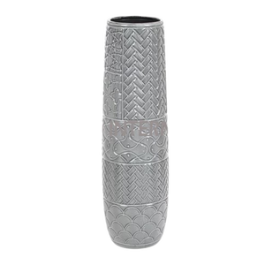 แจกันดอกไม้สีเงินทรงสูงทำจากโลหะอลูมิเนียมของตกแต่งหรูหราสำหรับห้องนั่งเล่นบ้านสำนักงานโต๊ะรับประทานอาหารแจกัน - Product Image 1