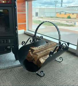 Outdoor Log <b>Rack</b> in Pure Iron with Black Finished Perfect for Garden <b>Firewood</b> Storage and Outdoor Accessories - Product Image 3