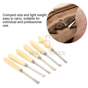 Ensemble de 6 outils à main de qualité supérieure, légers, couleur unie, pour la sculpture, avec manche en bois Chanar et ferrules en acier inoxydable - Product Image 5