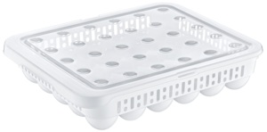 ภาชนะเก็บไข่30ใบพร้อมฝาปิดสำหรับตู้เย็นถาดใส่ไข่พลาสติกแบบไม่มี BPA วางซ้อนกันได้สำหรับจัดเก็บไข่สด - Product Image 3