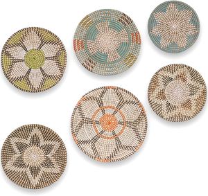 Panier mural tissé suspendu décoration murale panier en rotin ANGLE - Product Image 1