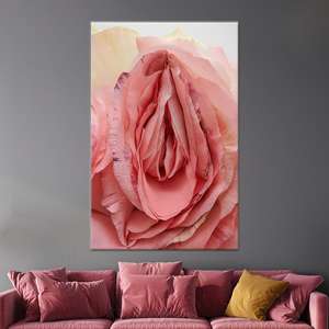 ศิลปะกุหลาบอีโรติก: ภาพพิมพ์กระจกทรงช่องคลอดสมัยใหม่บนผ้าใบสำหรับตกแต่งบ้าน, ผ้าใบห่อแบบ 1 ชิ้น - Product Image 1