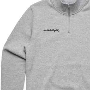 Mens <b>1</b>/<b>2</b>-<b>Zip</b> Pullover - Heather Gray, Heavyweight Fleece, Soft Brushed Finish, Regular Fit with Embroidered Logo - Product Image 5