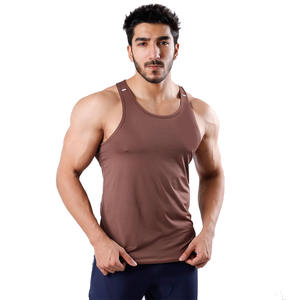 Camiseta sin mangas de algodón 100% de alta calidad para hombre, camiseta informal con ajuste muscular, diseño de espalda de corredor, secado rápido, Fitness, gimnasio, entrenamiento, camiseta sin mangas gráfica, venta - Product Image 1