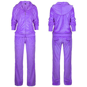 Ensemble de survêtement en velours pour femme, 2 pièces, avec haut court et pantalon de survêtement à capuche zippé |   Ensemble de survêtement décontracté pour le jogging - Product Image 5