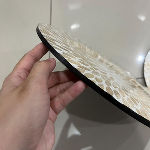 Impresionante mantel Individual de concha de Capiz perla Madre, plato pintado a mano bohemio para centros de mesa de boda, decoraciones de mesa Vietnam - Product Image 6