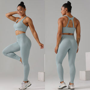 Ropa activa para mujer, conjunto de Yoga sin costuras, alta calidad, 6 uds., Sujetador deportivo, mallas, transpirable, acanalado, cremallera, entrenamiento de talla grande - Product Image 3