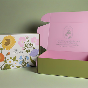 Green Mixed Pink Corrugated Shipping Boxes <strong>Custom</strong> Logo Cardboard Mailer <strong>Box</strong> 9x6x4 Outside Printed <strong>Flower</strong> Packing <strong>Flower</strong> - Product Image 2