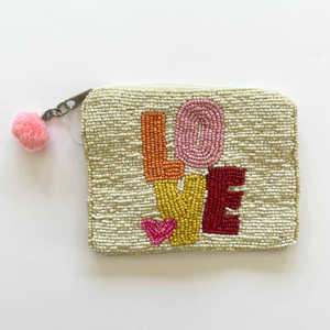 Monedero rosa con cuentas para el Día de San Valentín, corazón deportivo, diamantes de imitación, Mini embrague, lienzo bordado, manualidades con costura - Product Image 4