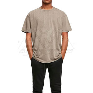 Camisetas de Hombre con Lavado Ácido, Fabricadas en Pakistán, Poliéster/Algodón, Alta Calidad, Transpirables, de Secado Rápido, Ajuste Holgado, Servicio OEM, Casual - Product Image 6