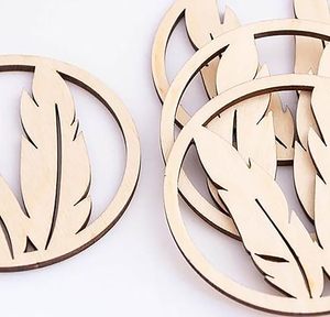 จานรองแก้วไม้สไตล์คลาสสิกที่ตัดด้วยเลเซอร์แผ่นรองจานทนความร้อนแบบยั่งยืนสำหรับงานแต่งงานโรงแรมและของตกแต่งบ้าน - Product Image 2