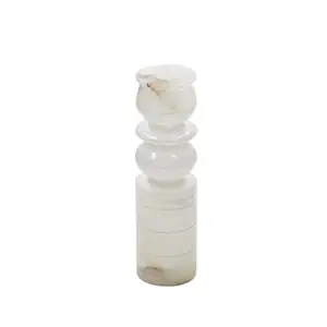 最畅销的茶灯架白色意大利雪花石膏用于家居装饰，价格低廉