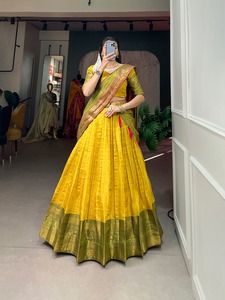 Lehenga choli ผ้าไหม kanjivaram ที่อุดมไปด้วยและสง่างามสำหรับงานแต่งงานของผู้ใหญ่ - Product Image 6