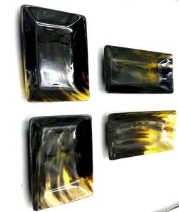 ถาดสี่เหลี่ยมเขาควายธรรมชาติขัดเงาสำหรับเสิร์ฟขนมการรับประทานอาหารและของตกแต่งบ้านงานทำมืออุปกรณ์ตกแต่งห้องครัวและโต๊ะ - Product Image 5