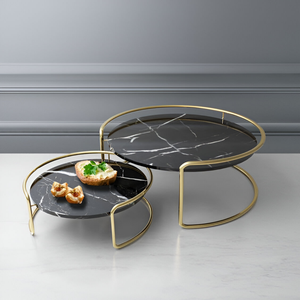 Bandeja de servicio de mármol de diseño moderno hecha a mano para ocasiones festivas-Bandejas decorativas navideñas directas de fábrica Precios al por mayor - Product Image 1