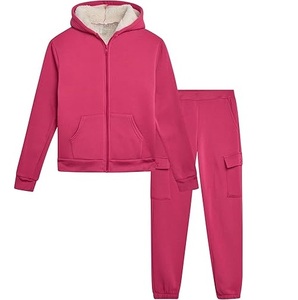 Wholesale Custom Kids Pullover Hoodie Plain Soft Fleece Pink Sweatshirt Girls Kangaroo Pocket Hooded <b>Jumper</b> Kids Zip Tracksuits - Product Image 1