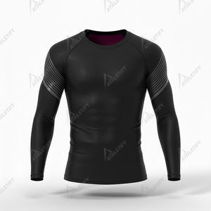 T-shirt de compression à manches longues pour homme, pour la salle de sport, la course à pied, l'entraînement sportif, respirant, évacuant la transpiration, vêtements de performance - Product Image 6