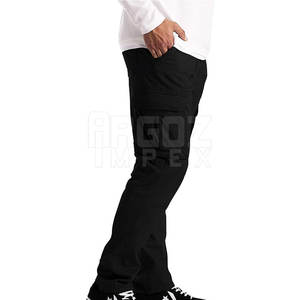 Pantalones Cargo lavados de algodón 100% para hombre, uso al aire libre, ropa de entrenamiento informal de cintura media de talla grande - Product Image 2