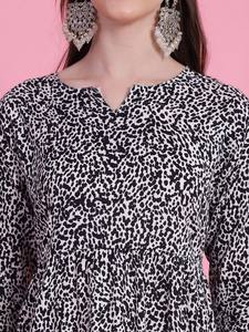 women ethnic Animal Printed Regular viscose rayon <b>Kurta</b> with Trousers indian pakistani salwaar kameez suit - Product Image 2