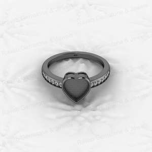 925แท้คุณภาพสูงหัวใจสีเงิน8มม. พร้อมตัวยึด CZ แบบกึ่งเปล่าการตั้งค่าสำหรับการขอแต่งงานแหวนนมแม่เครื่องประดับผู้หญิง - Product Image 6