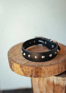 Collar de perro tachonado clásico, 30mm, negro - Product Image 4