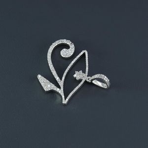 สร้างความประทับใจที่โดดเด่นด้วยจี้เพชร unisex ที่ไม่เหมือนใครซึ่งทำจากทองคำขาว14 KT และเพชรที่ปลูกในห้องทดลอง - Product Image 5