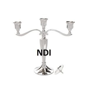 เชิงเทียนโลหะเคลือบนิกเกิลเงา3แขนสำหรับตกแต่งทำด้วยมือ - Product Image 1