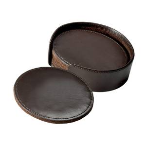 Nuevo conjunto de posavasos de cuero PU con logotipo personalizado de fábrica - Product Image 1