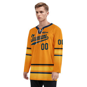 Camisetas de Hockey sobre Hielo de Poliéster de Secado Rápido Personalizadas al por Mayor, Ropa Deportiva Transpirable con Impresión por Sublimación, Uniformes de Equipo - Product Image 3