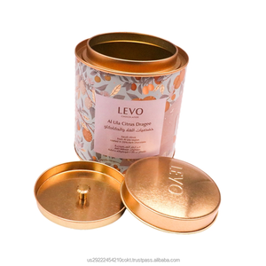 Custom Printed Double Lid <b>Tin</b> Can with Embossed Inner Lid Metal Engraving Offset Printing for Loose Tea Snacks Candies - Product Image 1