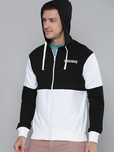 Sudadera con capucha y cremallera para hombre, 100% algodón, felpa francesa, con bloques de color, gruesa, con logotipo personalizado, OEM, al por mayor - Product Image 5